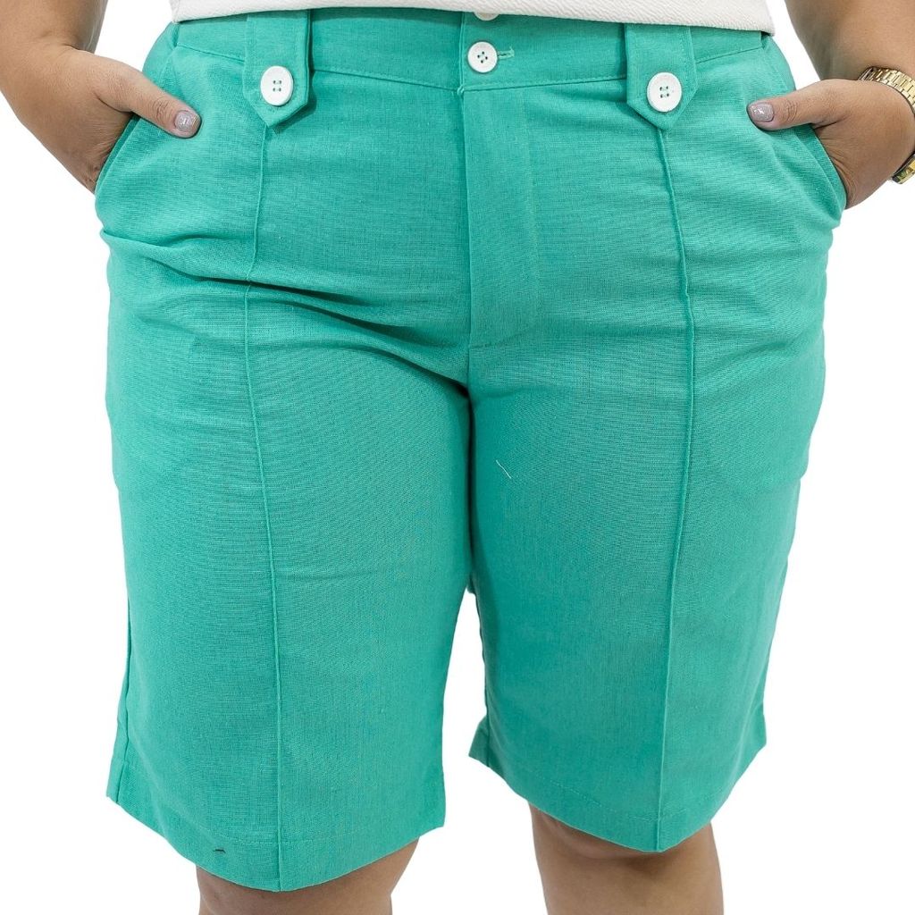 Bermuda Plus Size Linho Verde