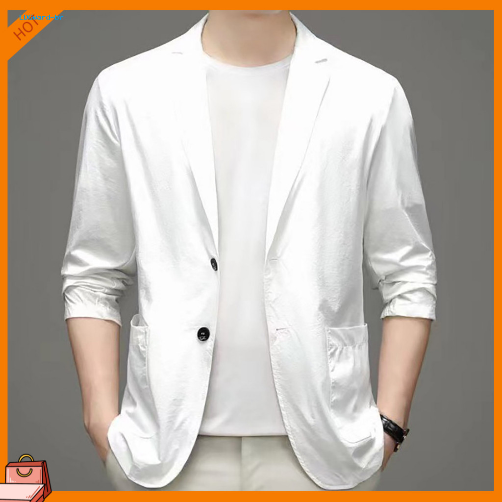 Business Formal Suit Coat Clean Shoulder Lines Men's Jacket Single Breasted Long Sleeve Lapel Solid Color Blazer with fo