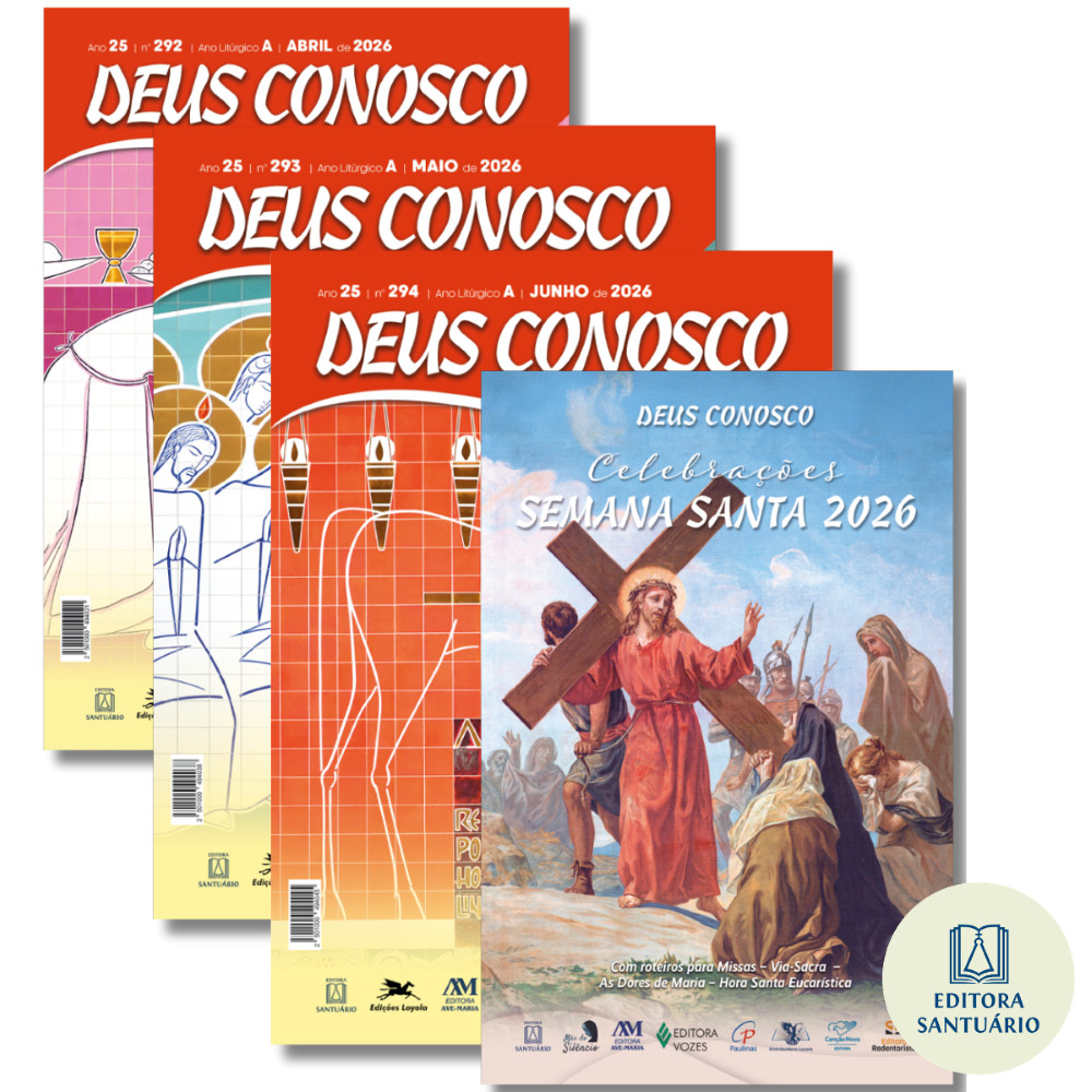 Kit Livros Deus Conosco Tradicional - Combo 3 Unidades Mensais + Celebrações Semana Santa 2026