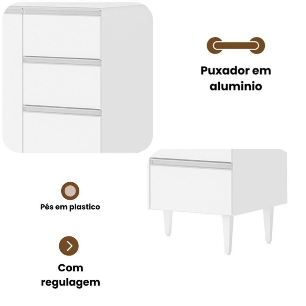Balcão Salvador 1,60 Mt 3 Gavetas 3 Portas 100% Mdf Branco — imagem 2 de 2