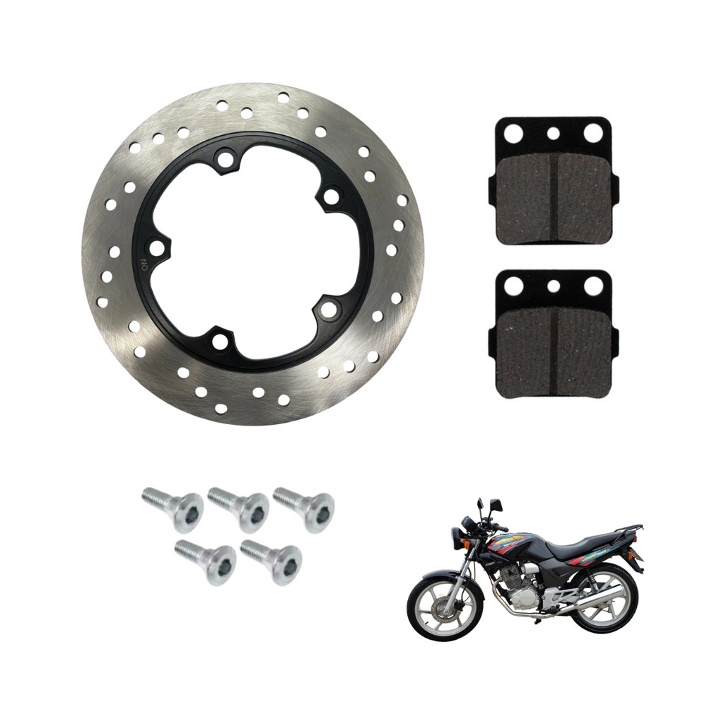 Disco Freio + Pastilha Dianteira Cbx200 Strada + 5 Parafuso Allen de Disco