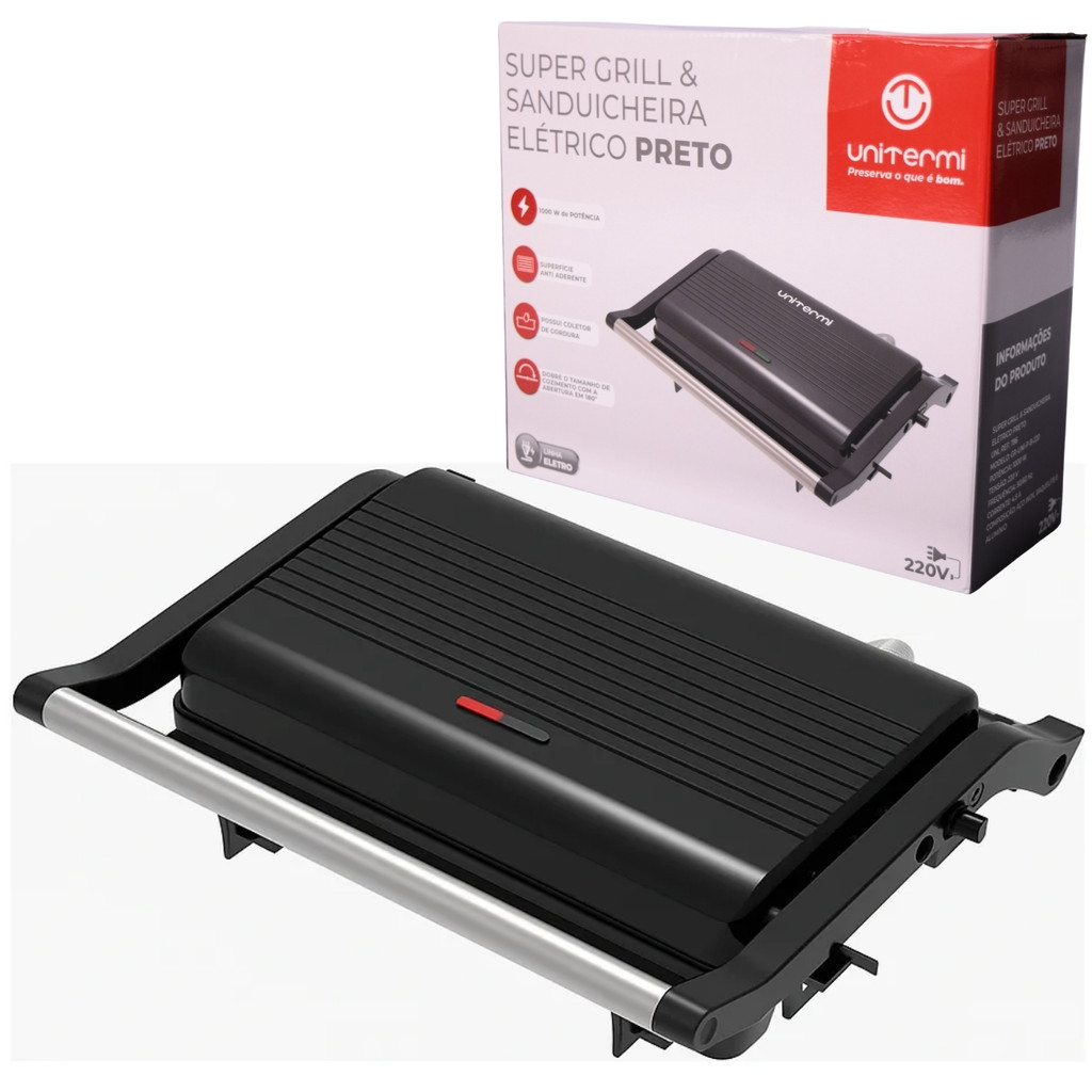 Grill Elétrico Alta Potência Grelha Rápido Sem Sujeira