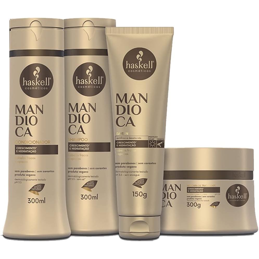Kit Mandioca 300gr Haskell (4 itens) | Crescimento e hidratação