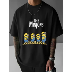 Camiseta Masculina Estampa Minions Moderna Estilosa Atemporal Cena Animada