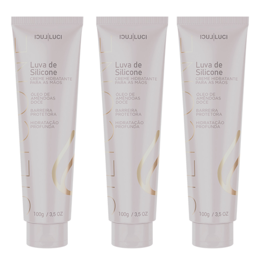 Kit 3x Creme Hidratante Luva de Silicone Luci Luci - 100g
