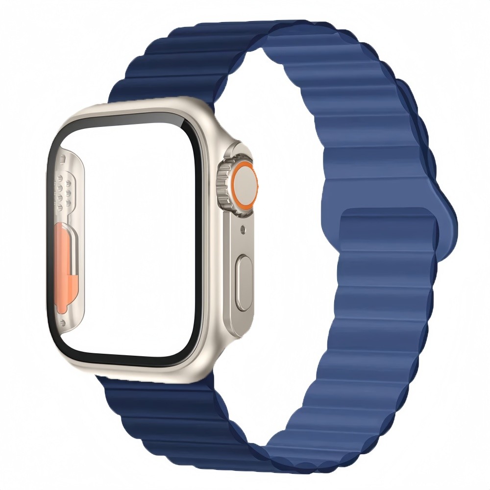Kit Fecho Magnético Invertido Silicone + Case Ultra para Apple Watch 49mm 46mm 4