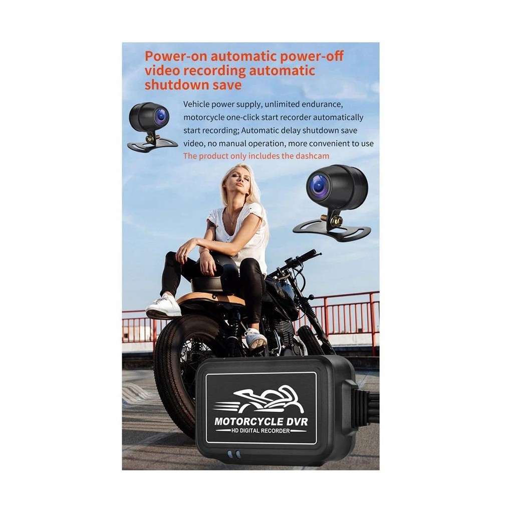 Durável 1080P Câmera Dupla Da Motocicleta À Prova Dwaterproof Água Gravador De Condução HD Noite Vídeo Para Motocross