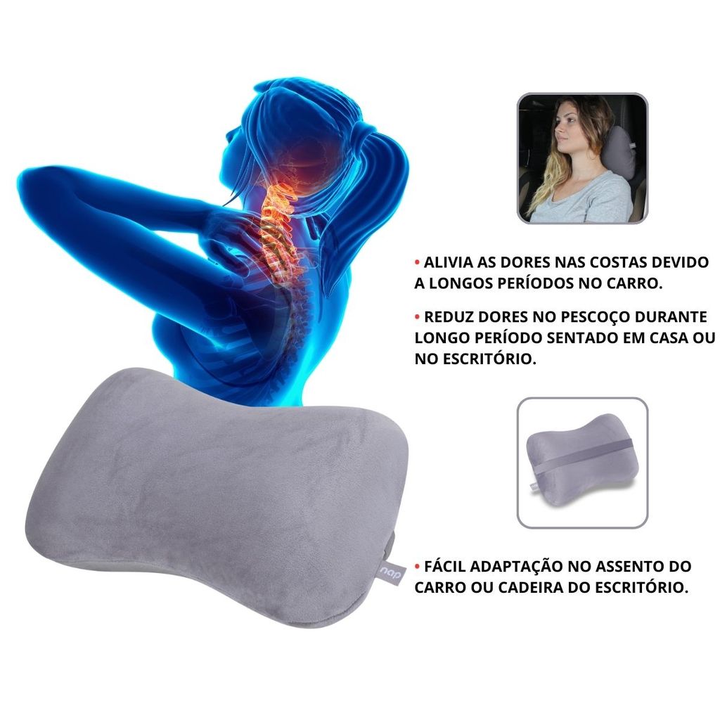 Almofada Nasa Nap Suporte Cabeça para Carro Cadeira Gamer Viagem Capa removível