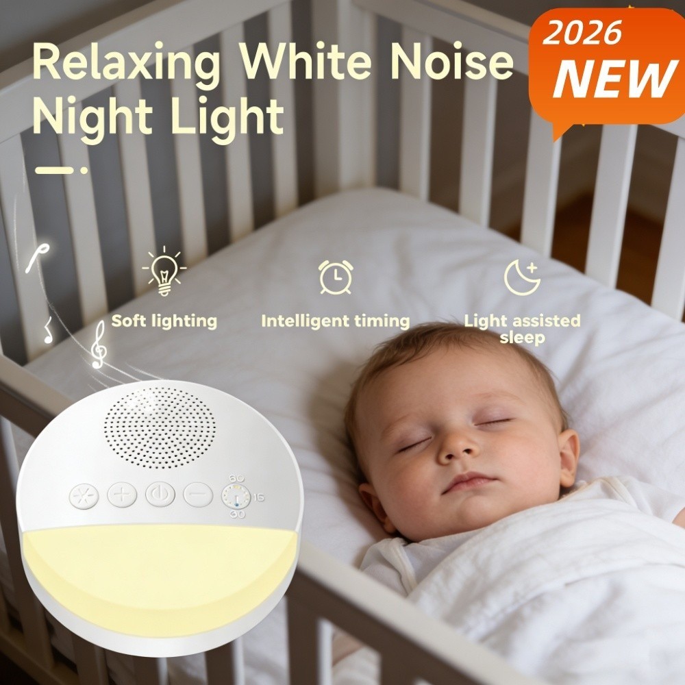 Máquina De Ruído Branco Para Crianças , Reprodutor De Som Dormir , Temporizador De Luz Noturna , Recarregável Por USB em Oferta na Shopee