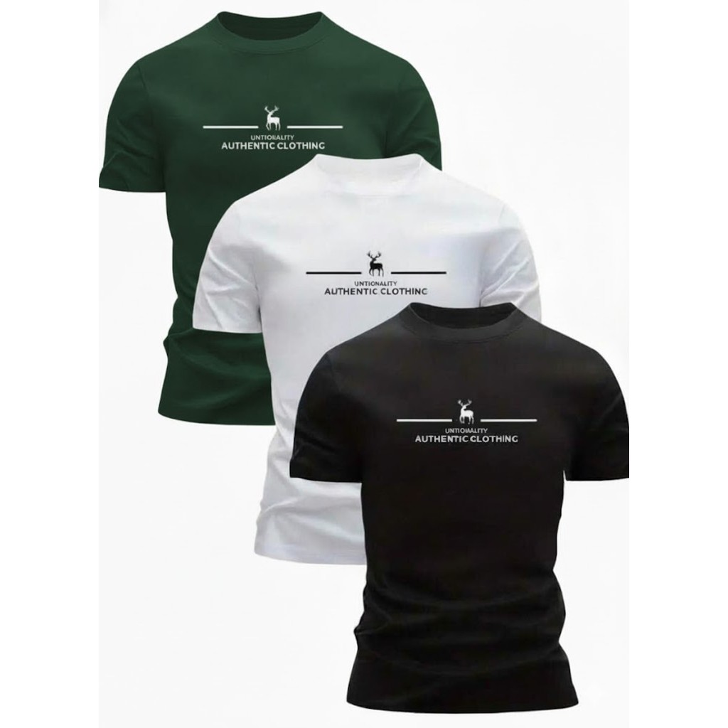 Kit 3 Camisetas Masculina Estampa Gráfica Camisa 100% Algodão Blusa Unissex Lançamento