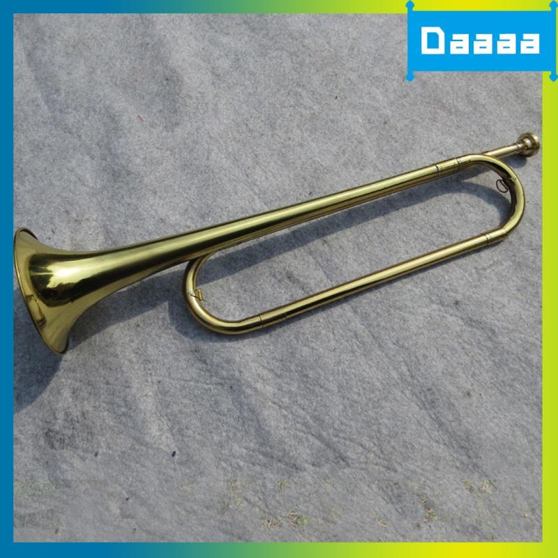 [Zzxitwyq] C Corneta Plana De Latão Dourada Trompete Scouting Bugle Com Bocal Para Orquestra Cavalaria Banda Iniciantes
