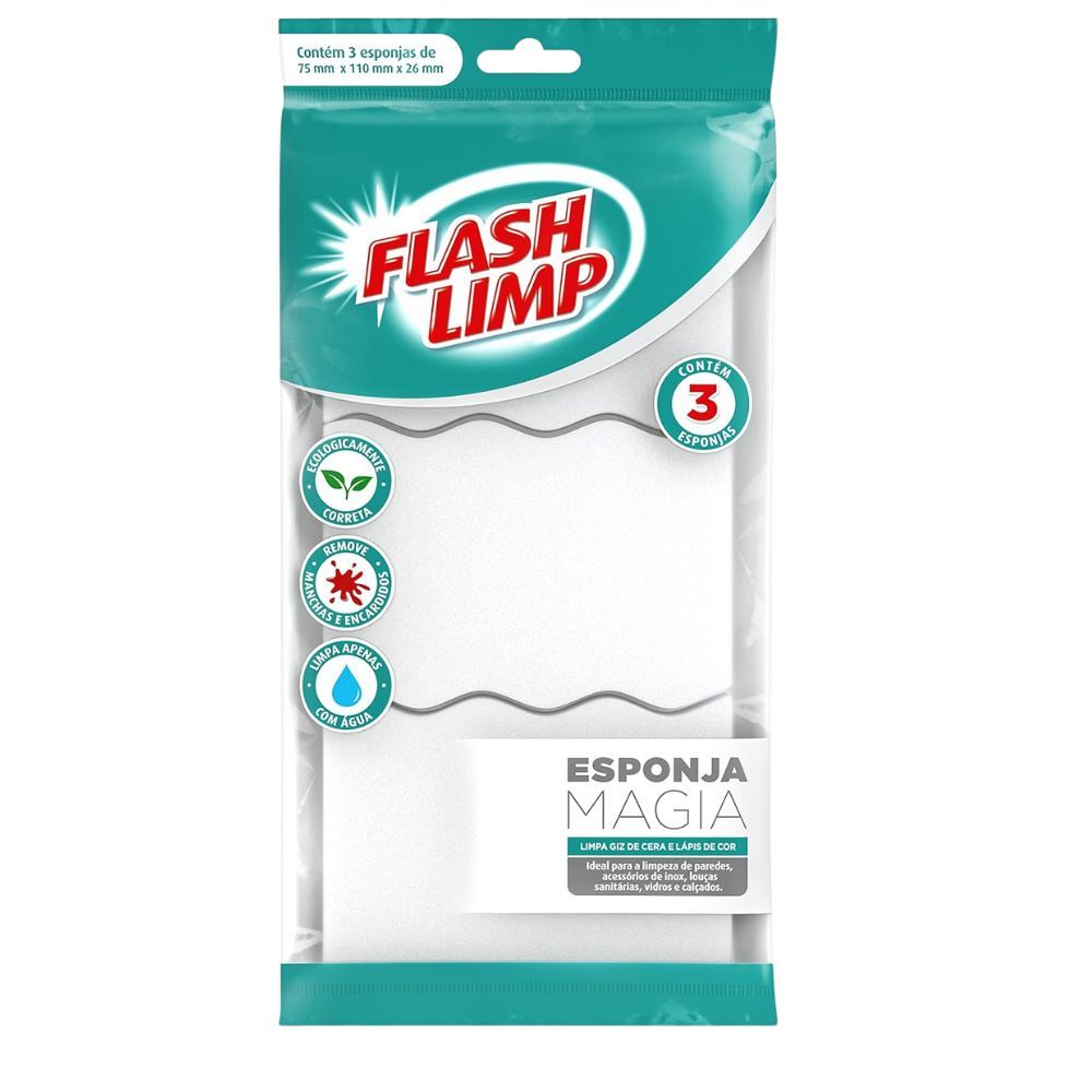 Conjunto 3 Esponjas Limpa Giz De Cera E Lápis Flash Limp em Oferta na Shopee