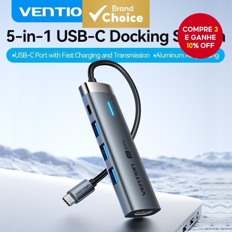 Vention vga Para Tipo c hub 5 Em 1 PD100W Portátil Mini Porta usb Adaptador De Estação De Acoplamento