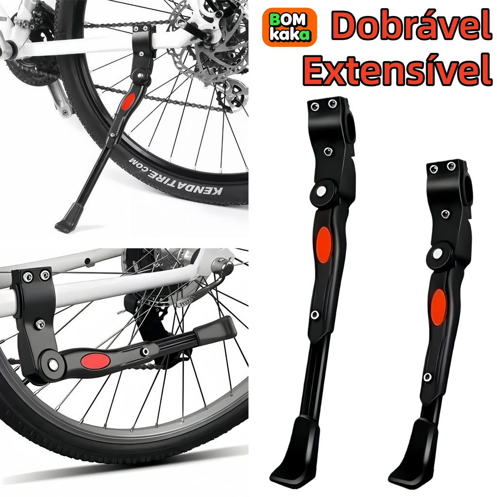 kit 2 Descanso Lateral Pezinho Alumínio De Descanso Para Bicicleta Regulavel Emborrachado