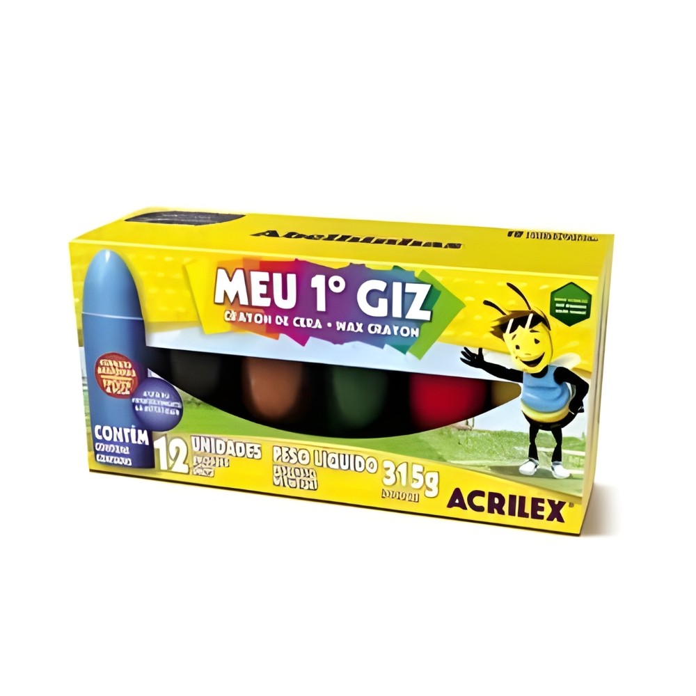 Giz De Cera Acrilex Meu Primeiro Giz Com 12 Cores 09512