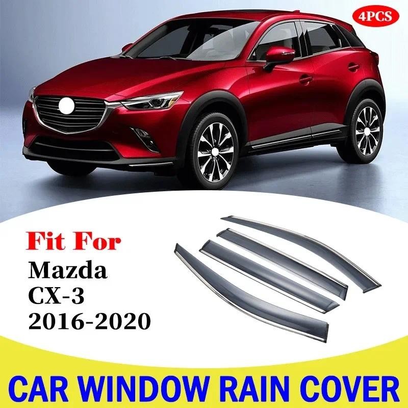 Janela Capa De Chuva Para Mazda CX-3 2016-2020 Defletores De Carro Defletor De Vento Guarda Solar Ventilação Viseira Ace