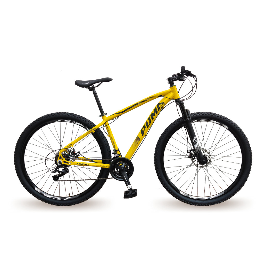 Bicicleta 29 Puma Lince 21v Index Freio Disco Mec Susp 80mm - Amarelo Ferrari - 17