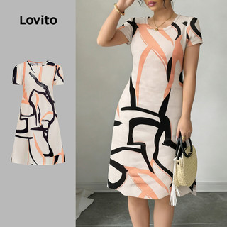Lovito Vestido Casual Em Crepe Modelo Básico Para Primavera/verão Ideal Para Mulheres LBL32082
