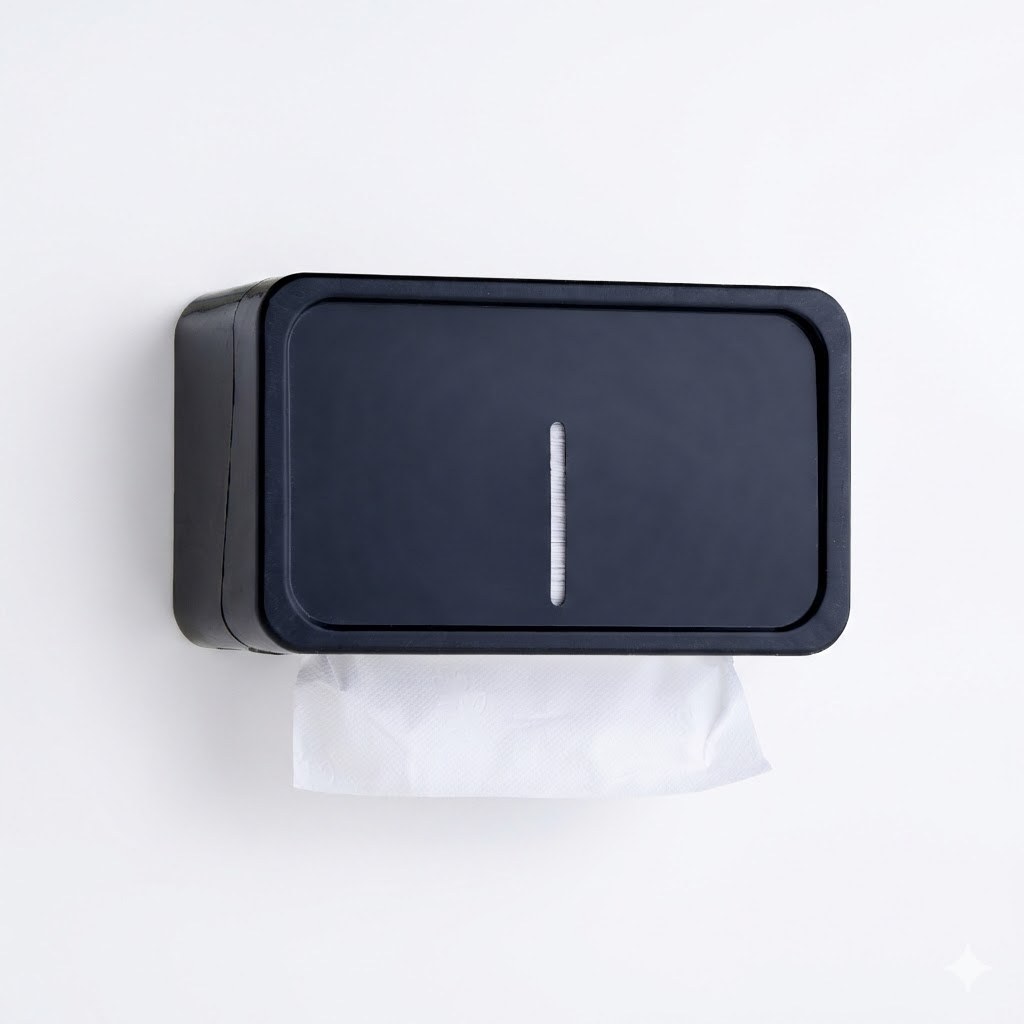 Suporte Papel Toalha Toalheiro Moderno Interfolha Plastico Preto 