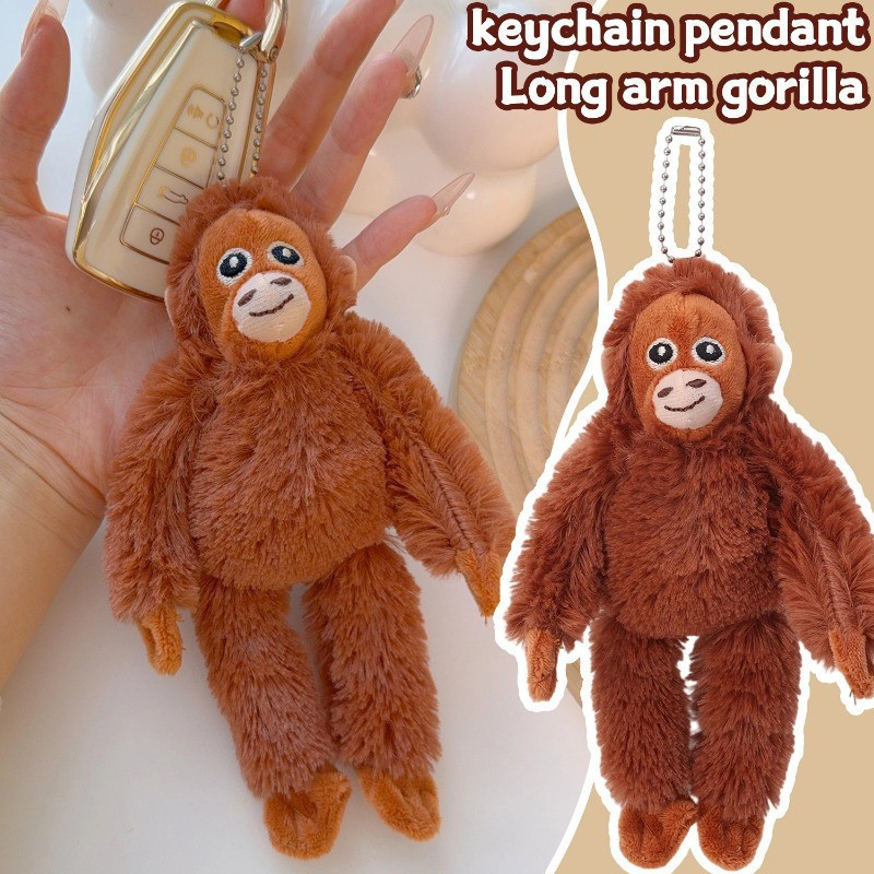 Longo Armado Gorila Pingente Chaveiro Macaco Bonito Pelúcia Boneca Mochila Pendurado Ornamento Presentes