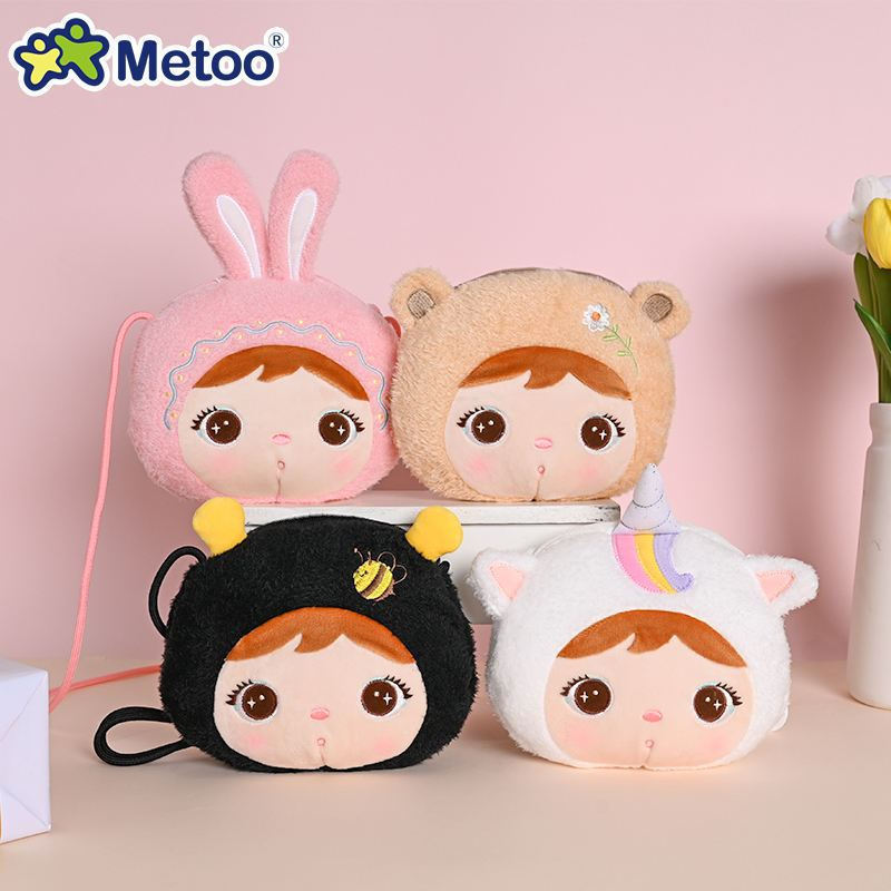 Metoo Mochila de pelúcia  Boneca Brinquedos de pelúcia para meninas bebê Kawaii bichos de pelúcia para crianças mochila