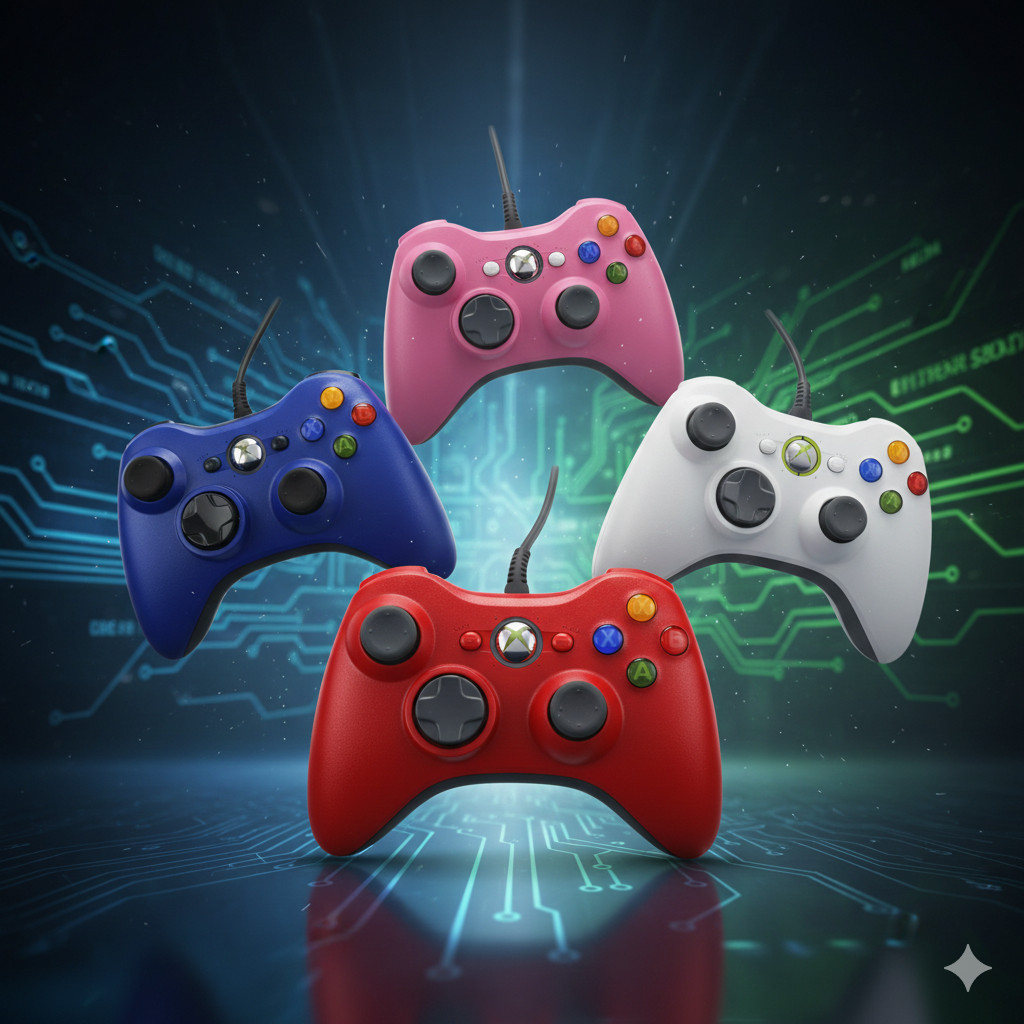 Controle De Xbox 360 Com Fio Para Video Game e PC/ Fat E Pc Joystick Jogo em Oferta na Shopee