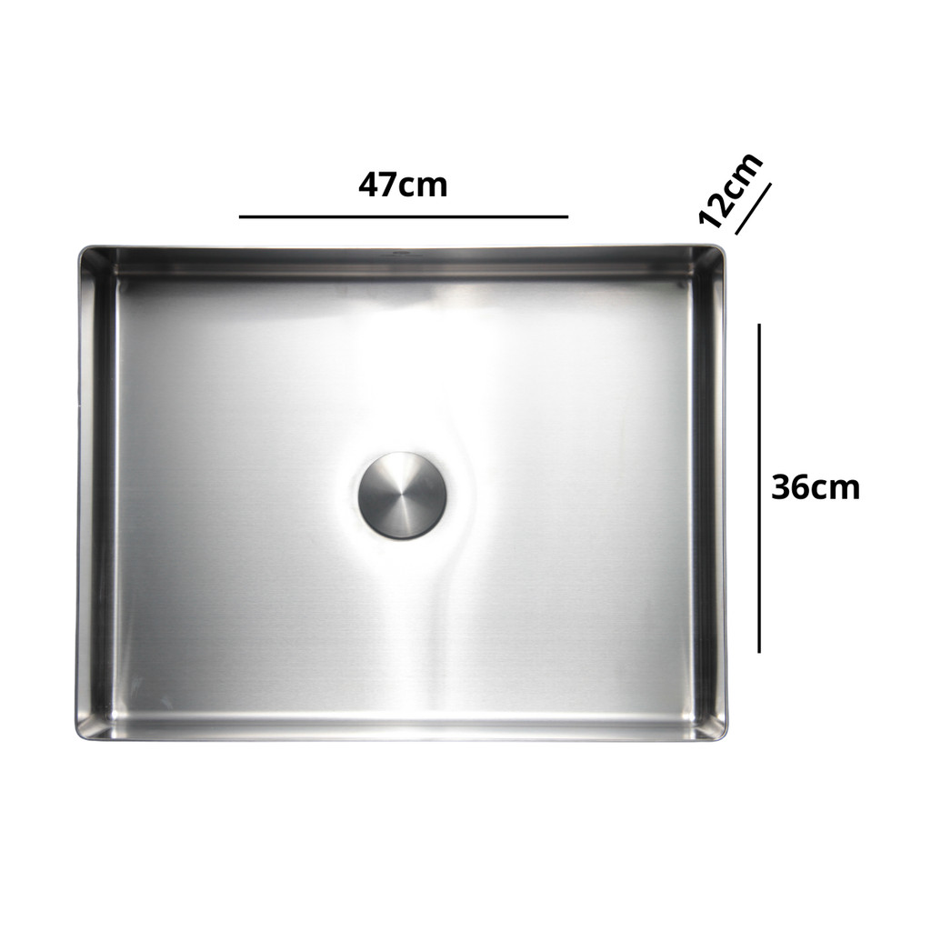 Cuba Retangular Banheiro Aço Inox 304 Escovada Prata Com Válvula Click — imagem 2 de 2
