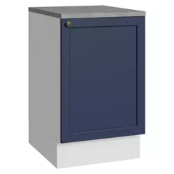 Balcão de Cozinha 50cm 1 Porta Branco/Azul Vik Madesa
