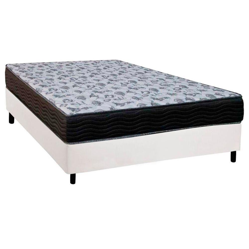 Cama Box Viúva: Colchão Espuma Ortobom D33/EP Anatômico Fort Tech ISO 100 + Base CRC Courano White(128x188) em Oferta na Shopee