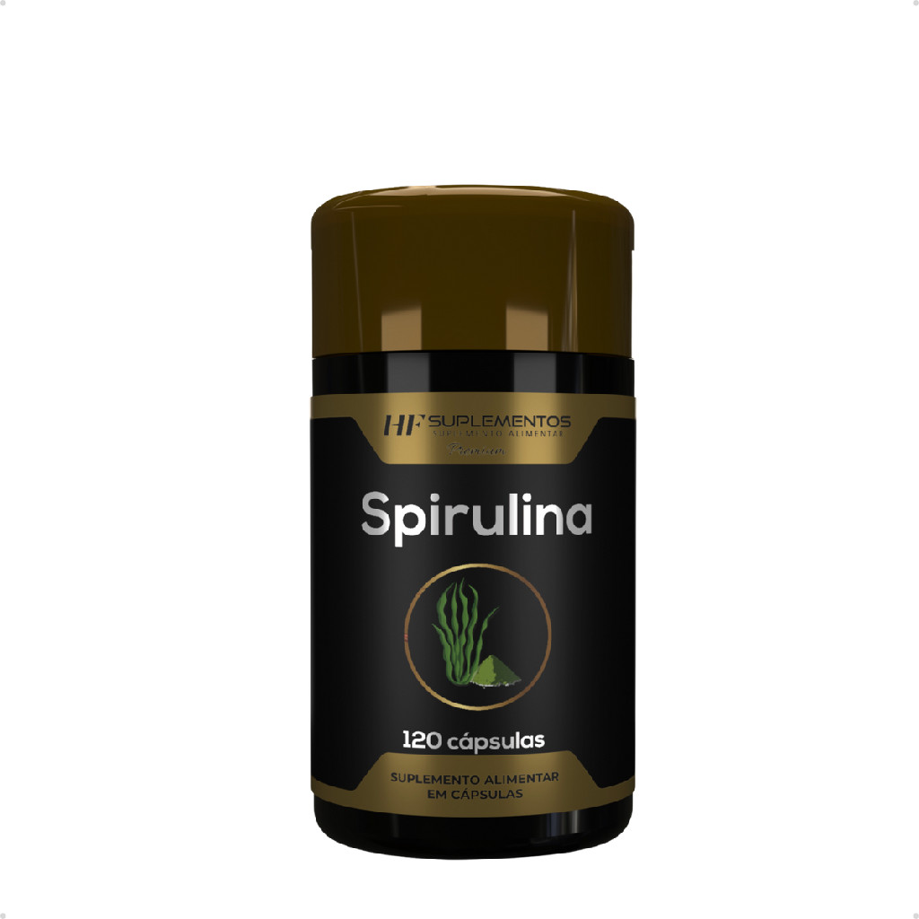 Spirulina 120 cápsulas HF Suplementos – Energia e bem-estar natural!