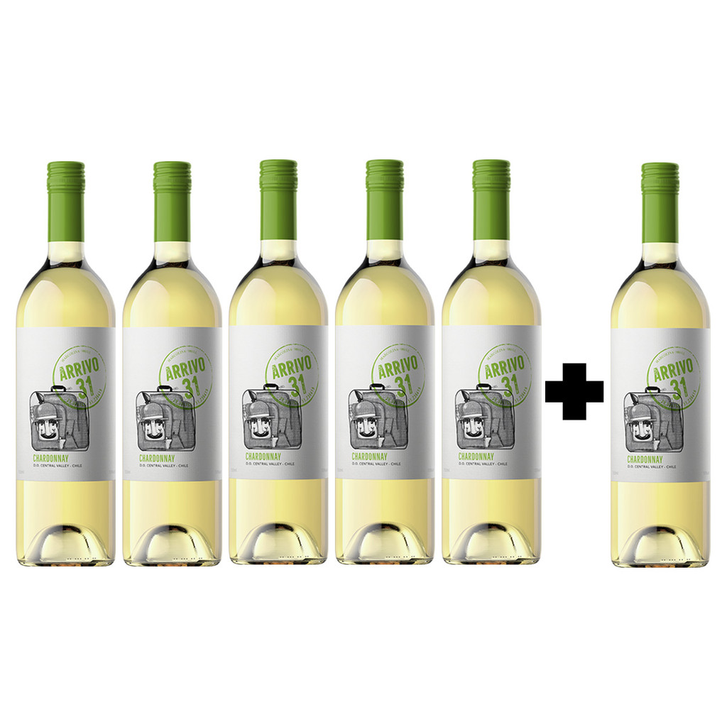 Vinho Branco Seco Chileno Arrivo 31 Chardonnay 750ml Compre 5 Leve 6