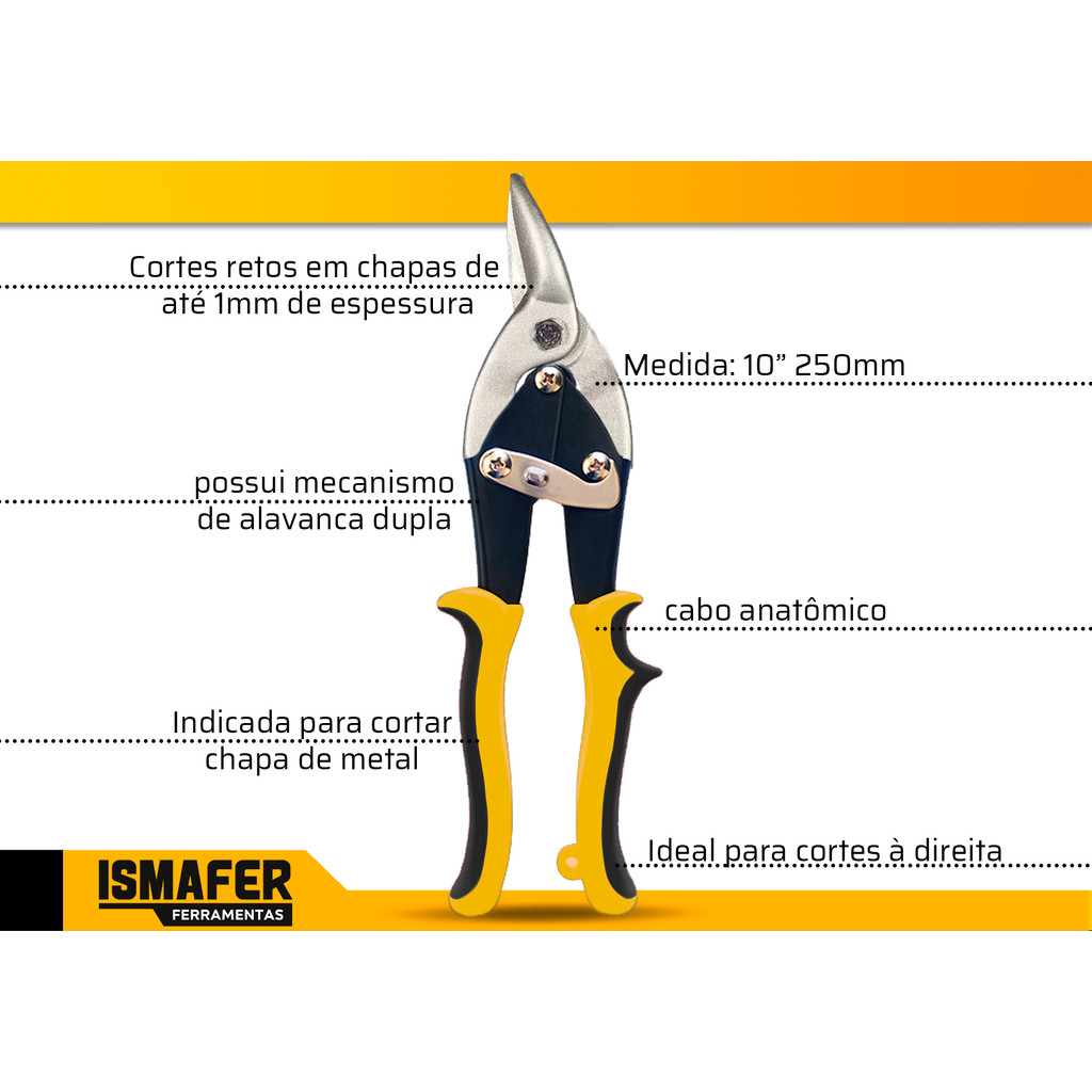 Tesoura Alicate Para Cortar Chapa Corte Direito/Esquerdo/Reto/Reto Longo The Black Tools em Oferta na Shopee