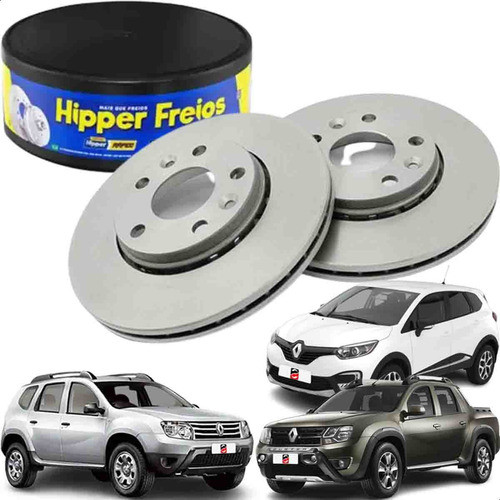 Par 2 Disco De Freio Dianteiro Ventilado Duster Captur Oroch