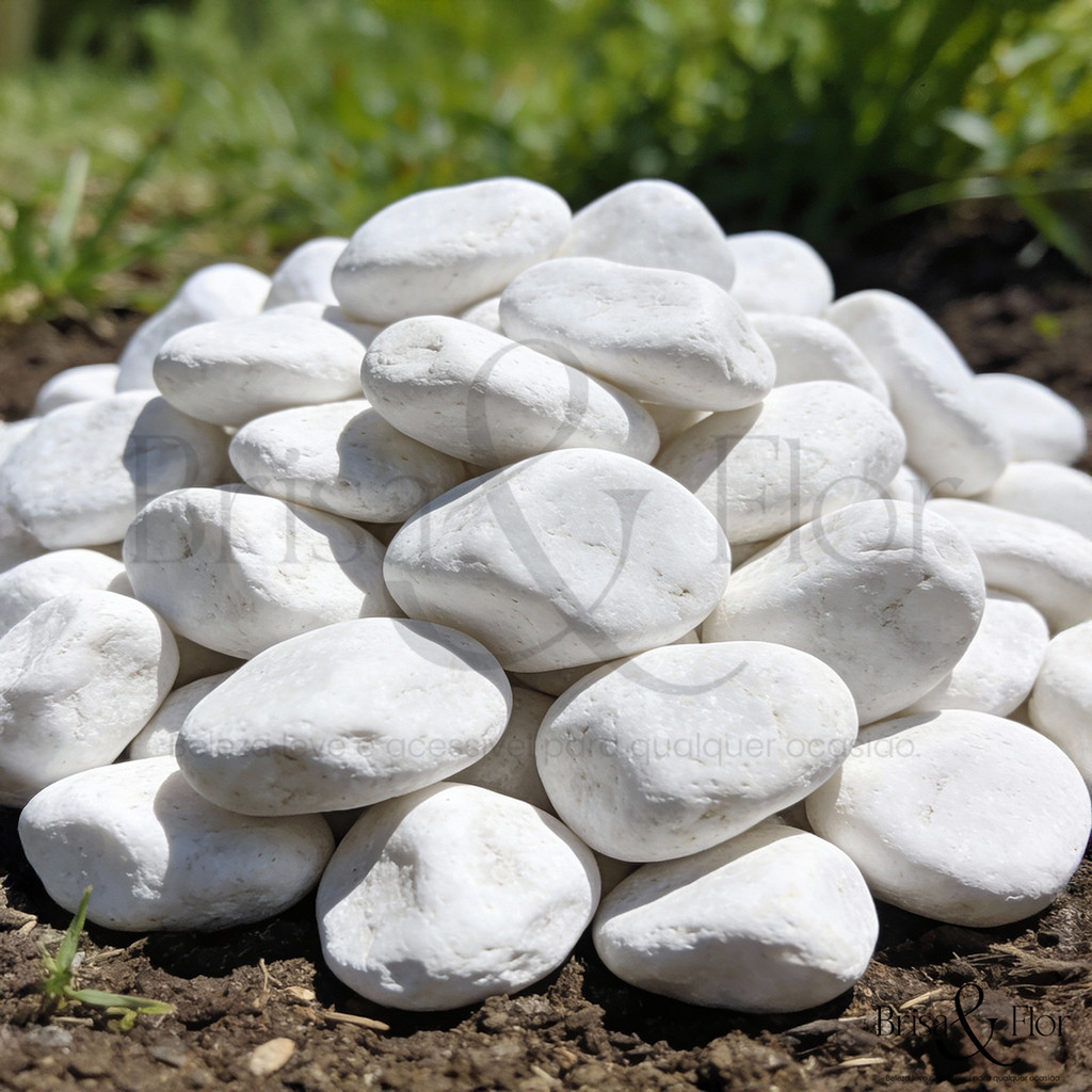 Seixo Branco Dolomita 3kg Pedras Decorativas Vasos Paisagismo Canteiro Terrário Decoração de Jardim