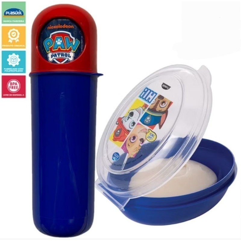 Kit Higiene Saboneteira e Porta Escova de Dentes Infantil Patrulha Canina Plasutil escolar higiene