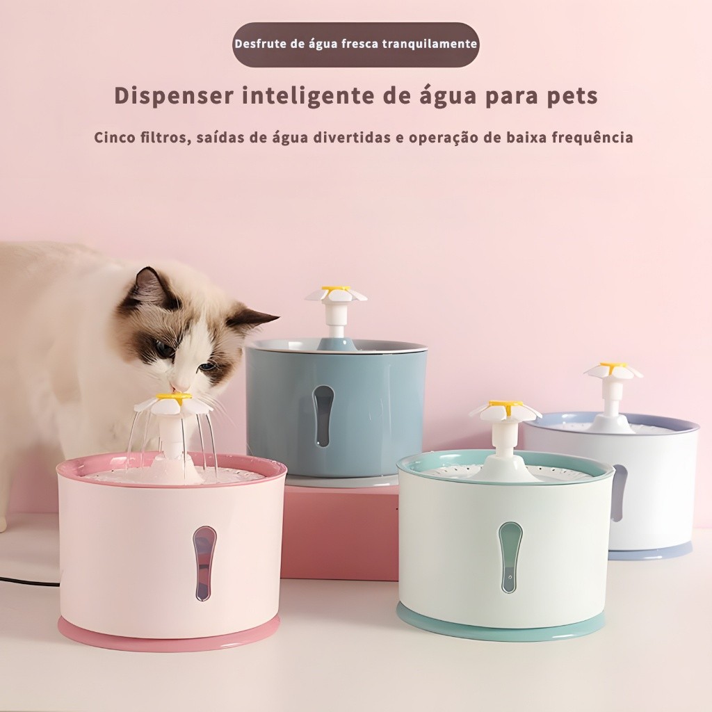Bebedouro Elétrico Inteligente para Pets com Filtro de Carvão – Fonte de Água USB Silenciosa para Gatos e Cães em Oferta na Shopee