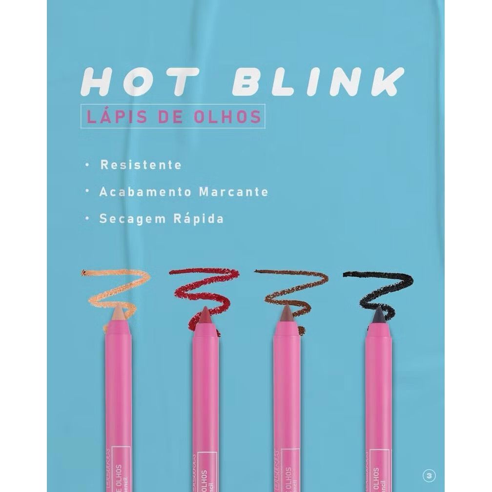 Lápis de Olhos Apontável Hot Blink Pop Star Ruby Rose Colorido HBE2402