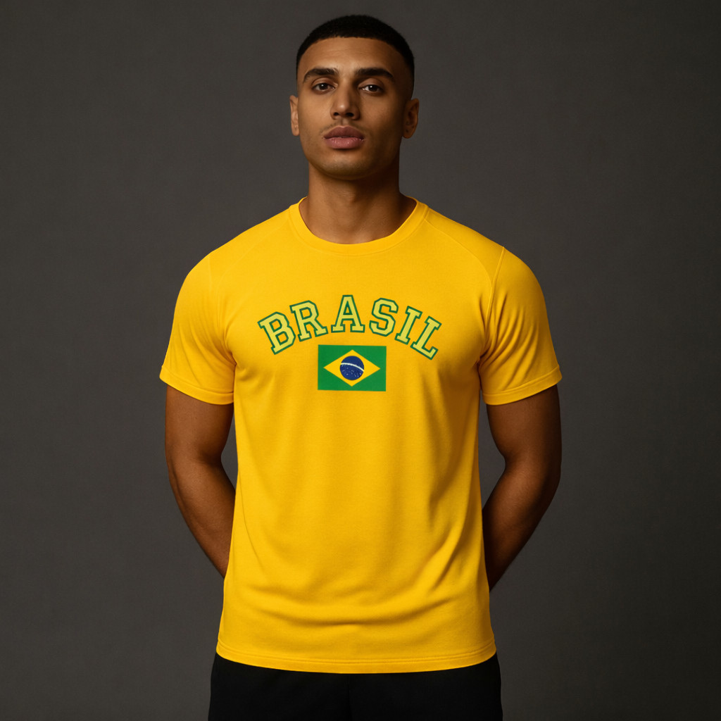 Camiseta do Brasil Torcida Unissex Brasil Copa Do Mundo 2026 100%algodão futebol