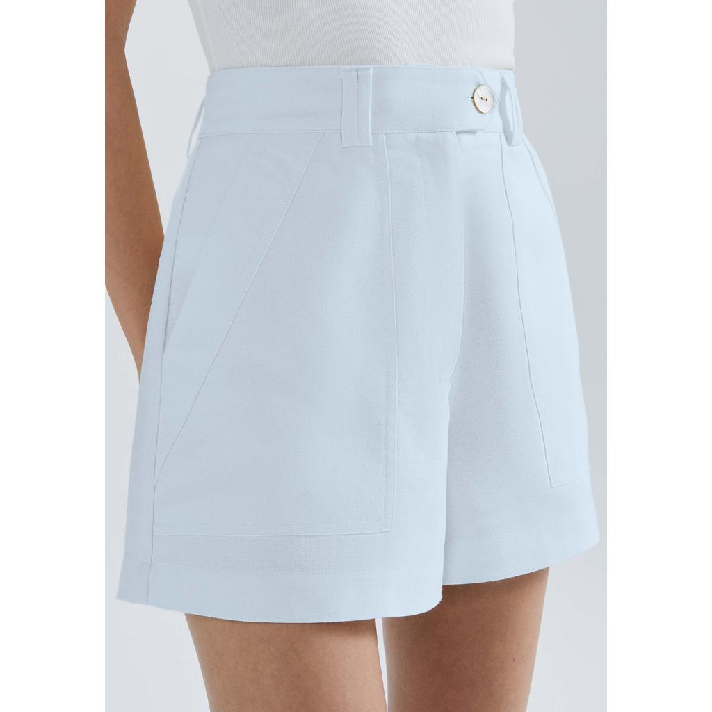 Shorts Feminino Cintura Alta Em Alfaiataria
