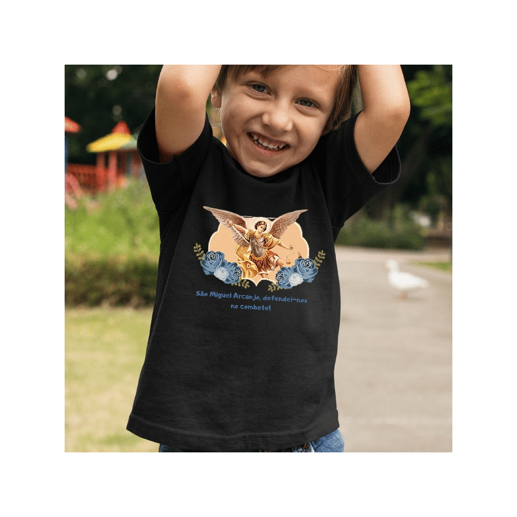 Camiseta Algodão Unissex São Miguel Arcanjo Católica Religiosa Fé Camisa 100%Algodão Unissex Lançamento