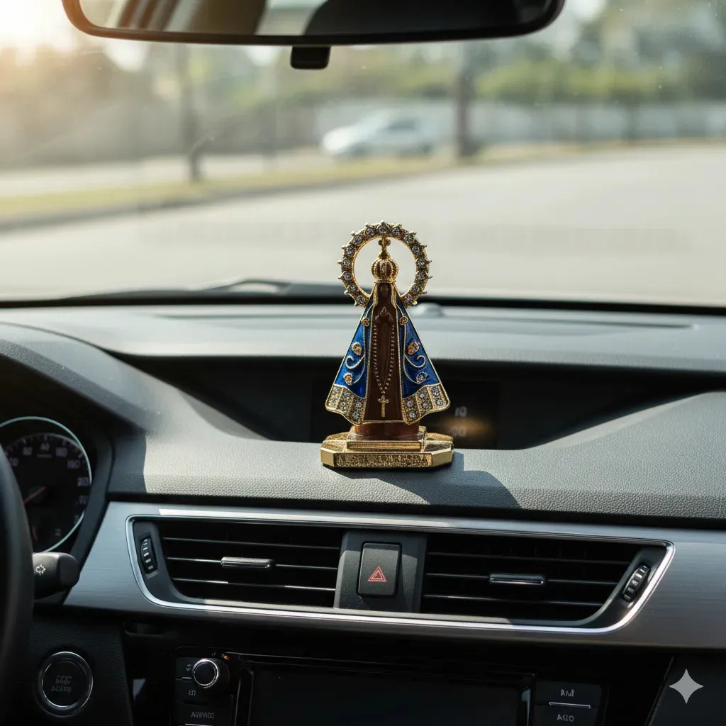 Imagem Nossa Senhora Aparecida Painel Carro Fita Dupla Face