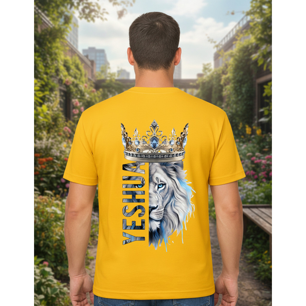 Camiseta Masculina Yeshua Leão Design Exclusivo Costas