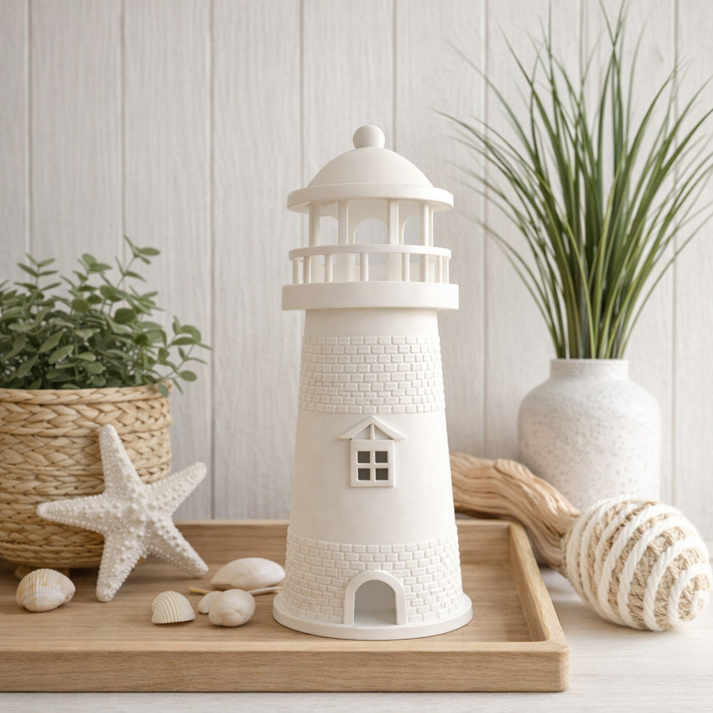 Farol Decorativo Branco 3 Tamanhos | Peça Decorativa para Sala, Quarto e Aparador