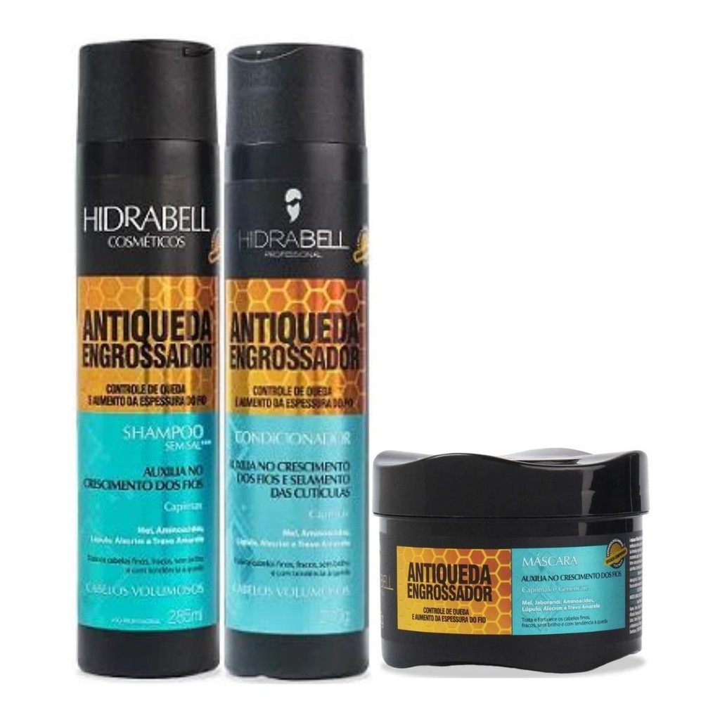 Kit Hidrabel Antiqueda  - Shampoo + Condicionador + Mascara