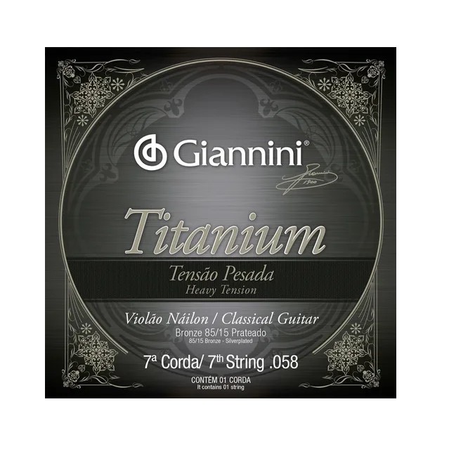 Corda Avulsa para Violão 7ª Corda 0.058 Titanium Nylon Genwta-7 ( 1 UNIDADE )
