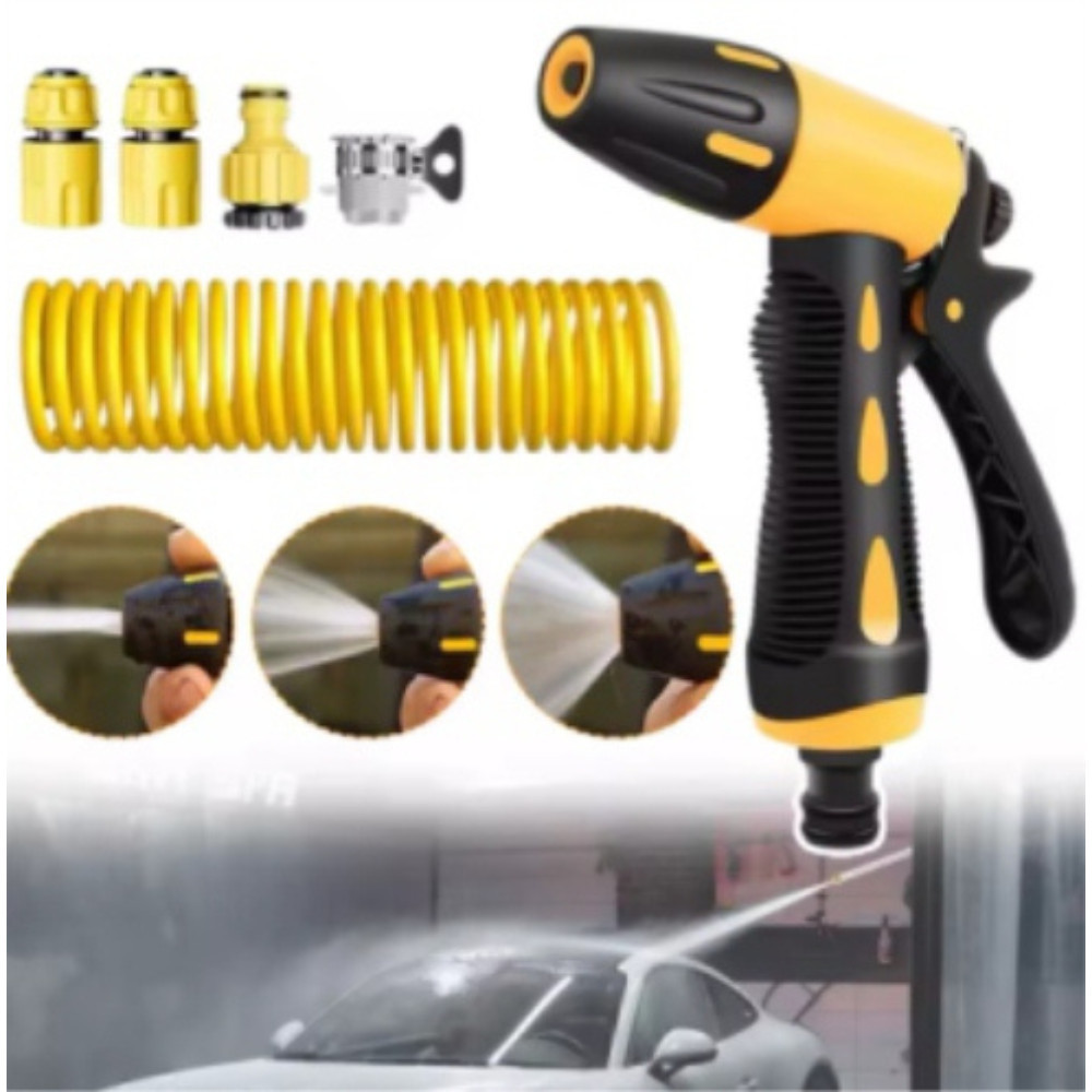Kit Mangueira Espiral 10 metros com Esguicho Ajustável e Conectores Jardim Carro Casa em Oferta na Shopee