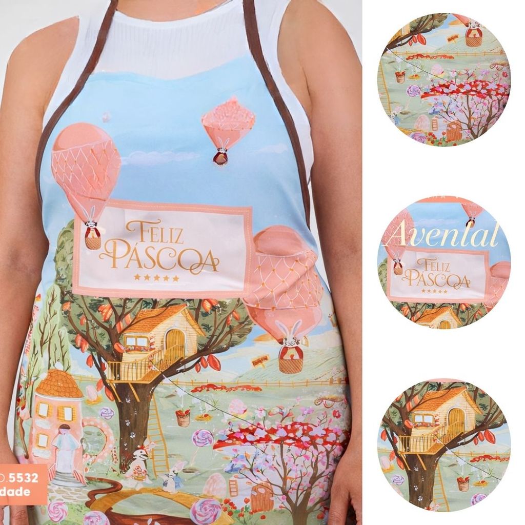 AVENTAL CONFEITARIA PÁSCOA  VILA ENCANTADA 5532 ( PASCOA JANGO 2026 )