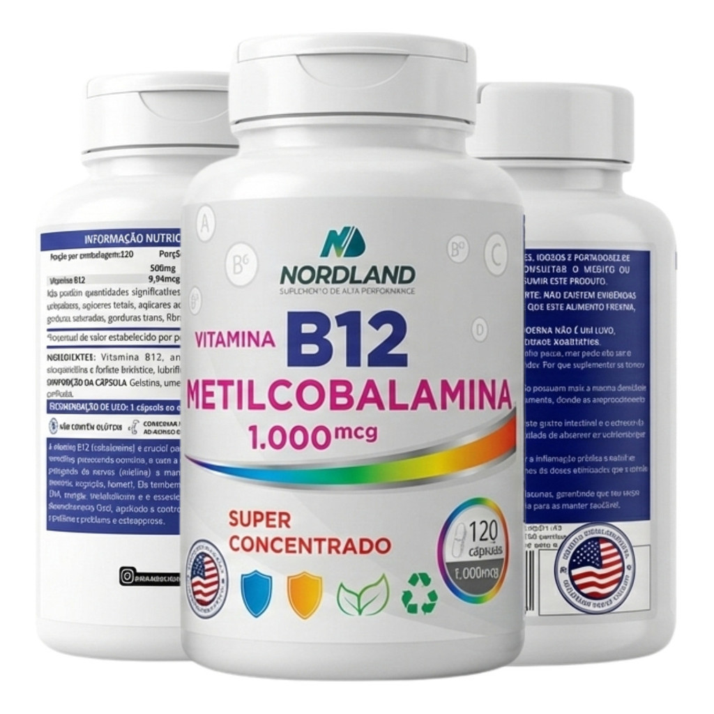 Vitamina B12 Metilcobalamina 1000mcg 120 Veg Caps em Oferta na Shopee