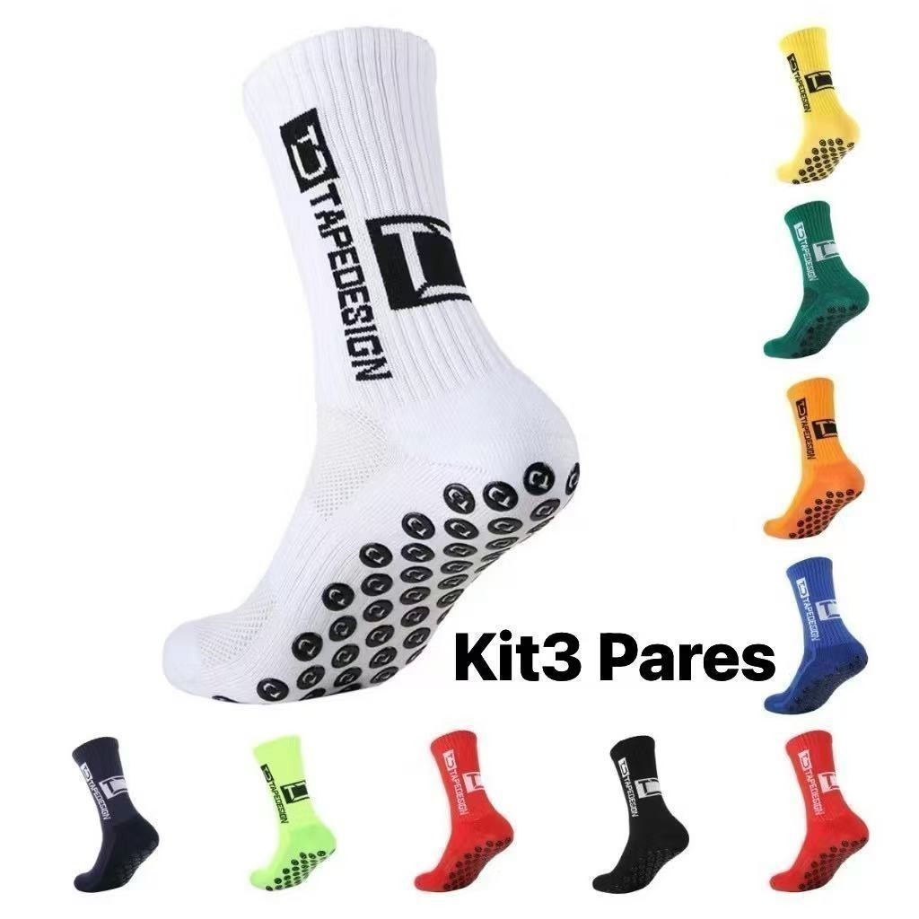 Kit 3 pares  Meias De Futebol Profissionais Antiderrapantes Basquetebol Esportivas Montanhismo Ao Ar Livre em Oferta na Shopee