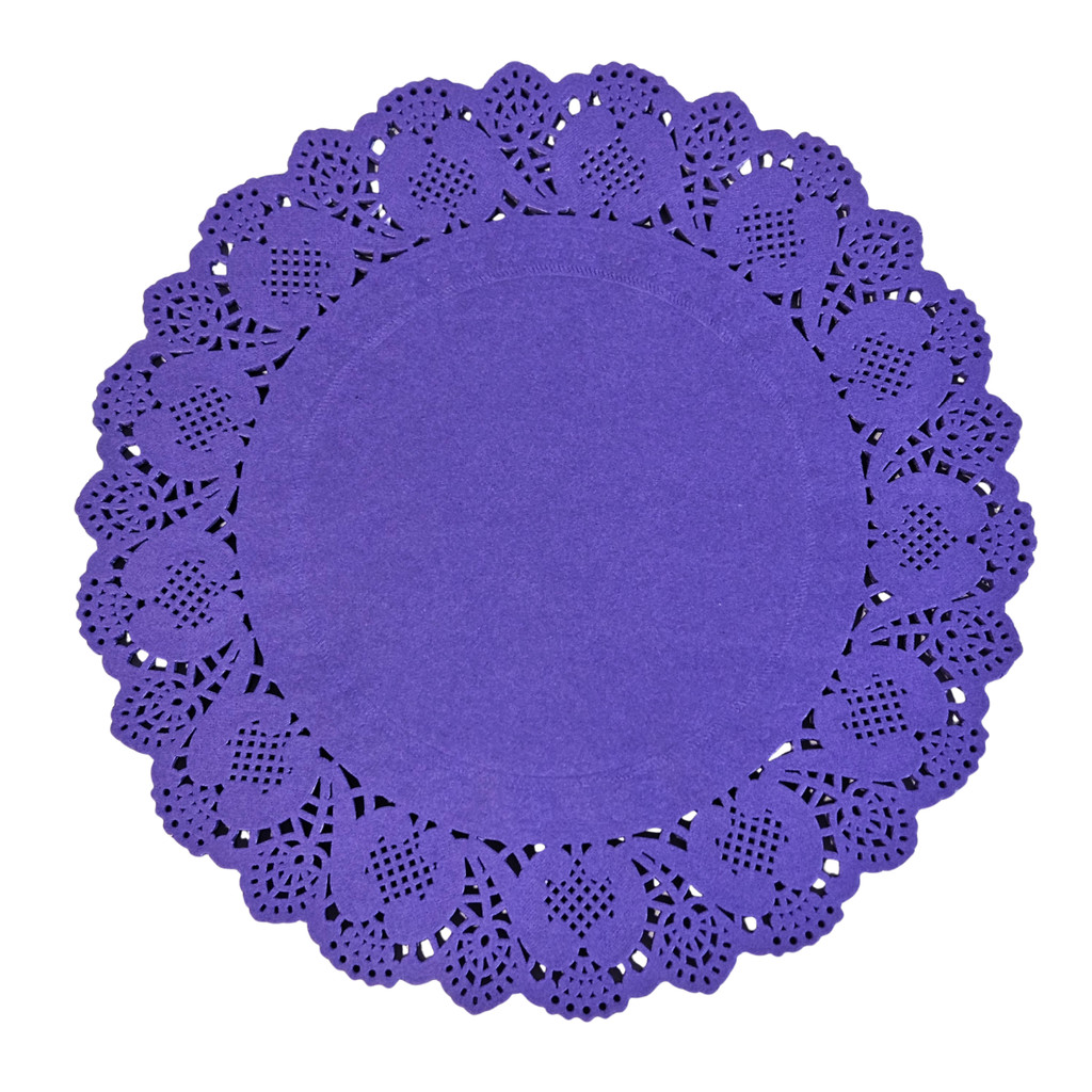 Doilies toalha de papel rendado Redondo Roxo 34,5cm 52un